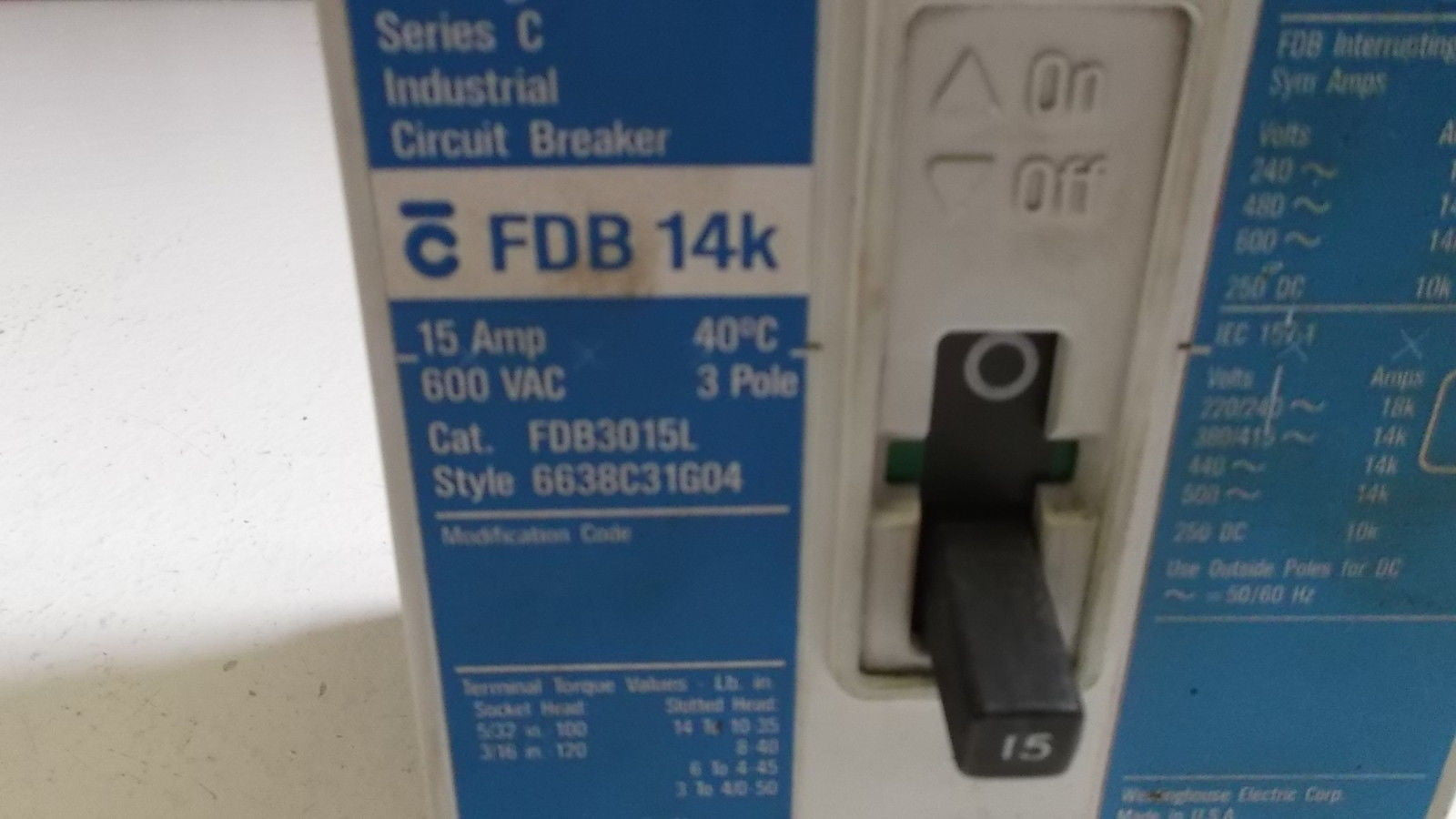 WESTINGHOUSE CIRCUIT BREAKER FDB3060L *NEW IN BOX*