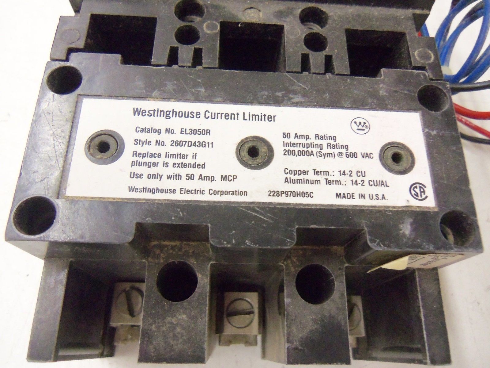WESTINGHOUSE CIRCUIT BREAKER MCP23480S *USED*