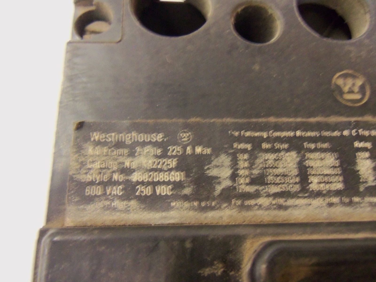 WESTINGHOUSE  CIRCUIT BREAKER KA2225F *NEW NO BOX*