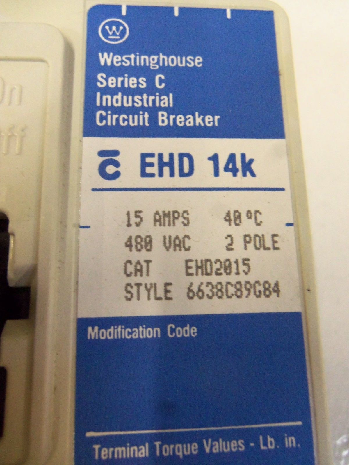 WESTINGHOUSE CIRCUIT BREAKER EHD2015 *NEW NO BOX*