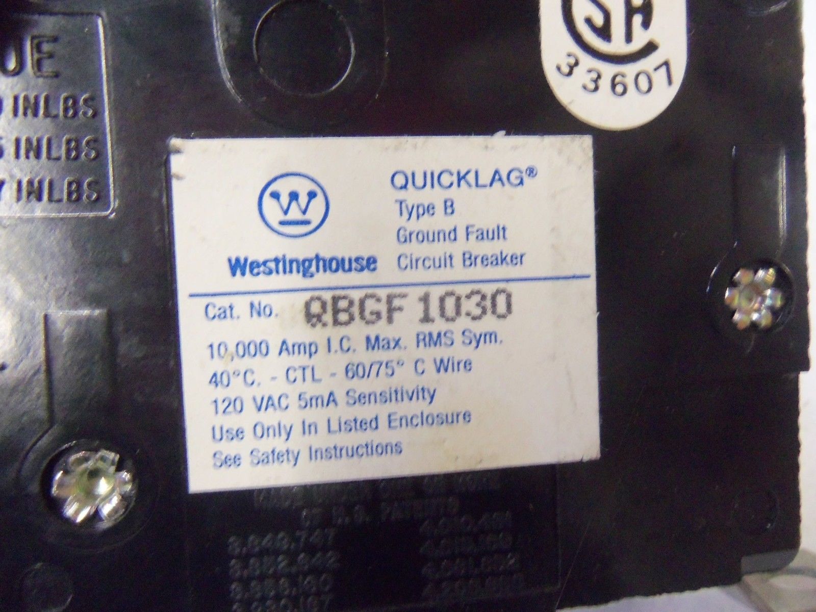 WESTINGHOUSE CIRCUIT BREAKER QBGF1030 *USED*