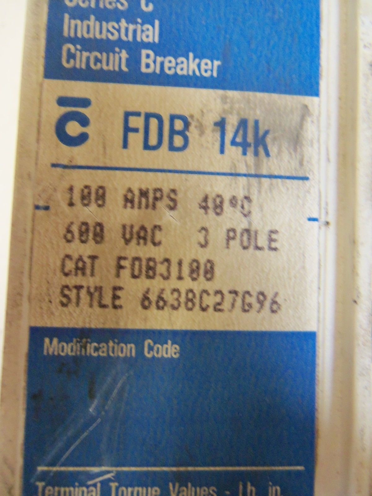 WESTINGHOUSE CIRCUIT BREAKER FDB3100 *USED*