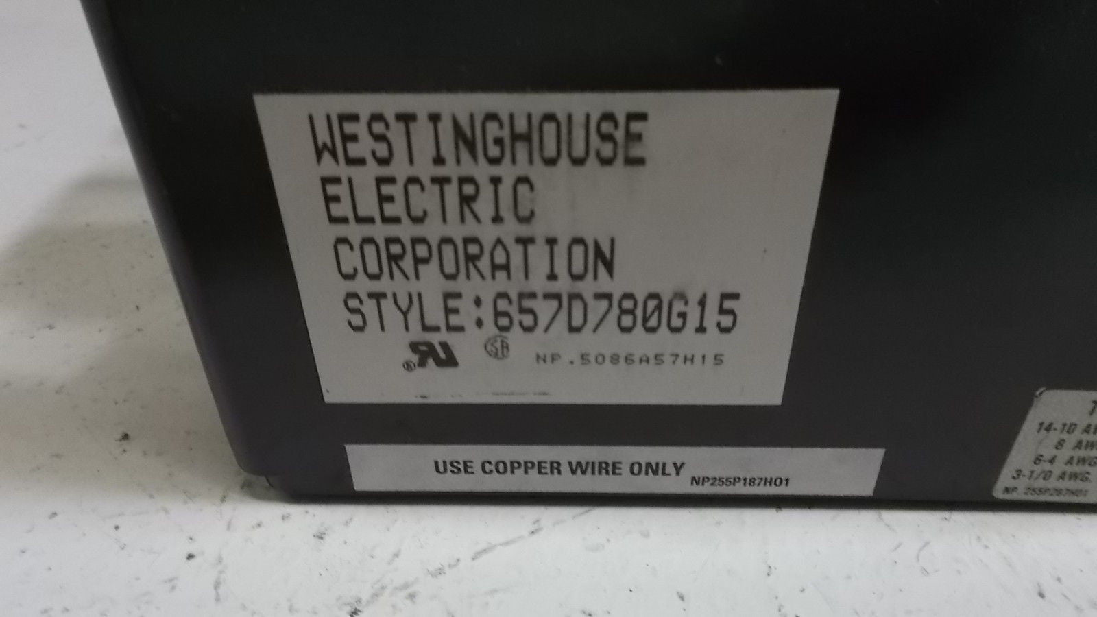 WESTINGHOUSE DEION SWITCH  657D780G15 *NEW IN BOX*