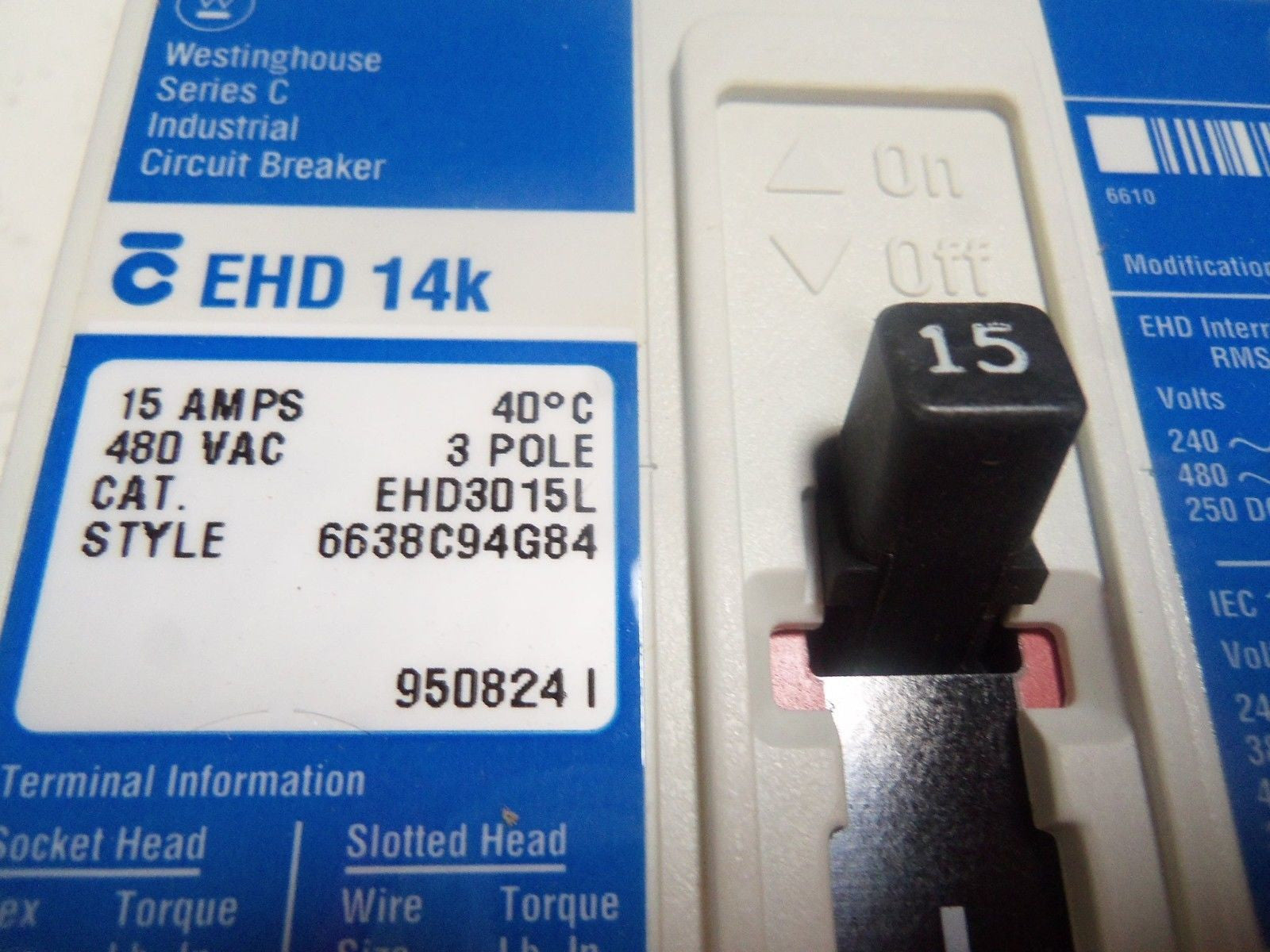 WESTINGHOUSE EHD3015L CIRCUIT BREAKER 15A *NEW IN BOX*