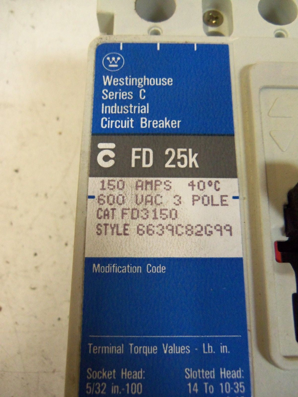 WESTINGHOUSE FD3150 CIRCUIT BREAKER 150A *NEW IN BOX*