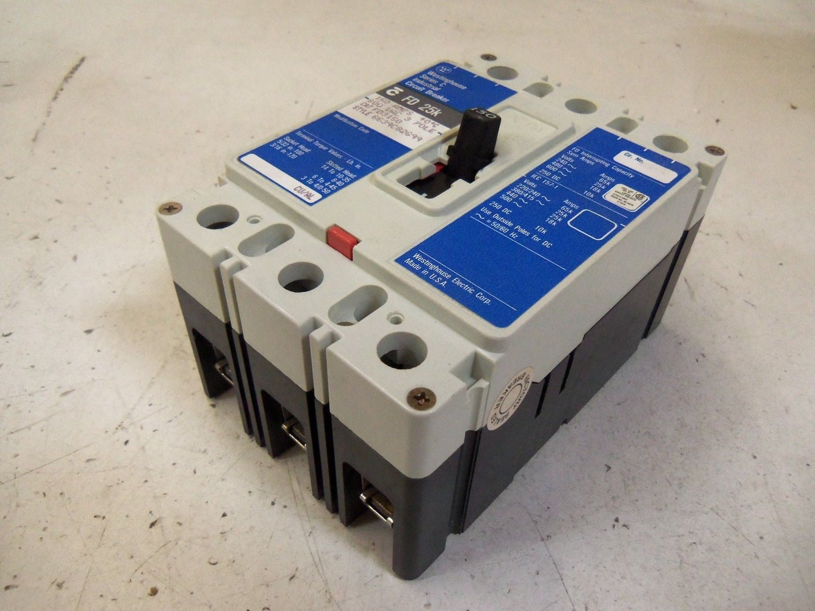 WESTINGHOUSE FD3150 CIRCUIT BREAKER 150A *NEW IN BOX*