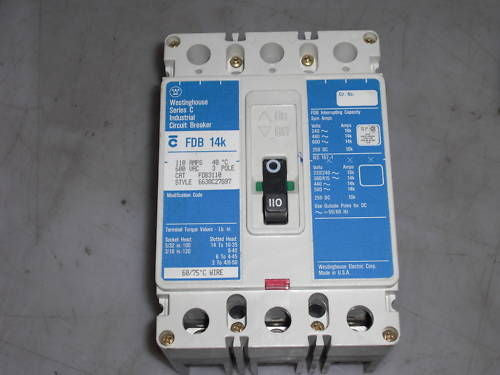 WESTINGHOUSE  FDB3110 CIRCUIT BREAKER *USED*
