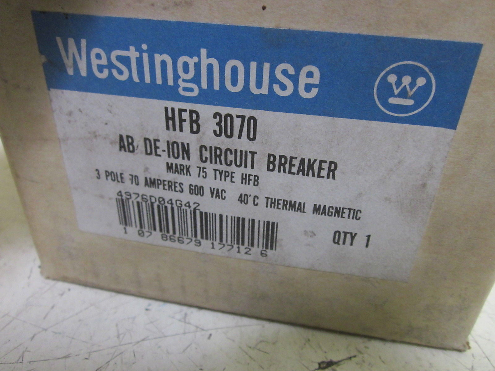 WESTINGHOUSE HFB 3070 CIRCUIT BREAKER 600VAC *NEW IN BOX*