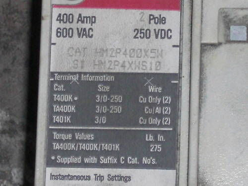 WESTINGHOUSE HM2P400X5W W/ SNT3LB11 *USED*