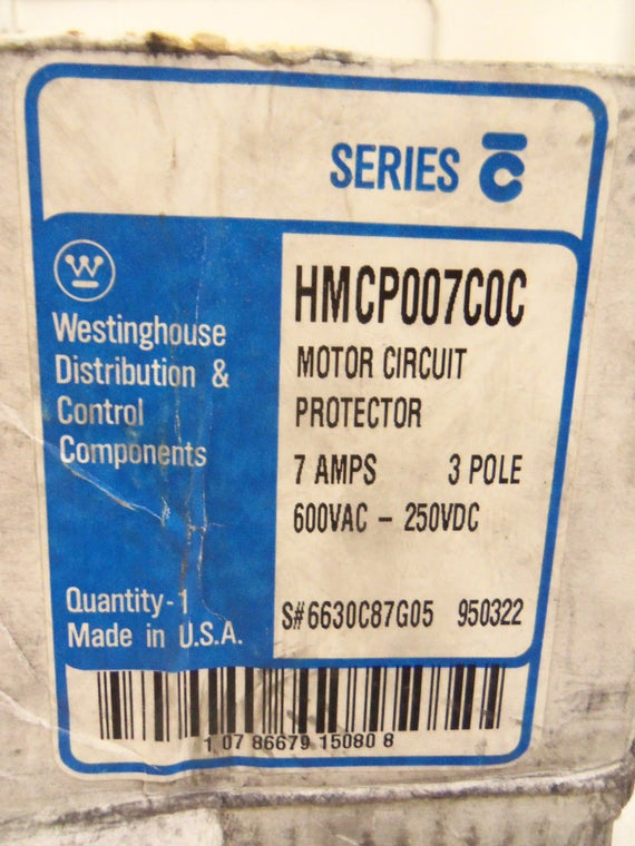WESTINGHOUSE HMCP007C0C CIRCUIT BREAKER 7A *NEW IN BOX*