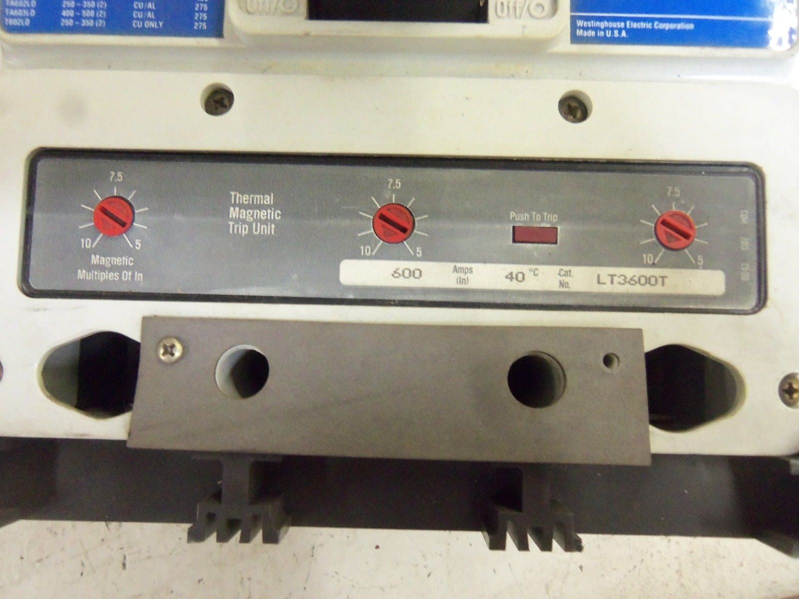 WESTINGHOUSE LD3600F CIRCUIT BREAKER *USED*
