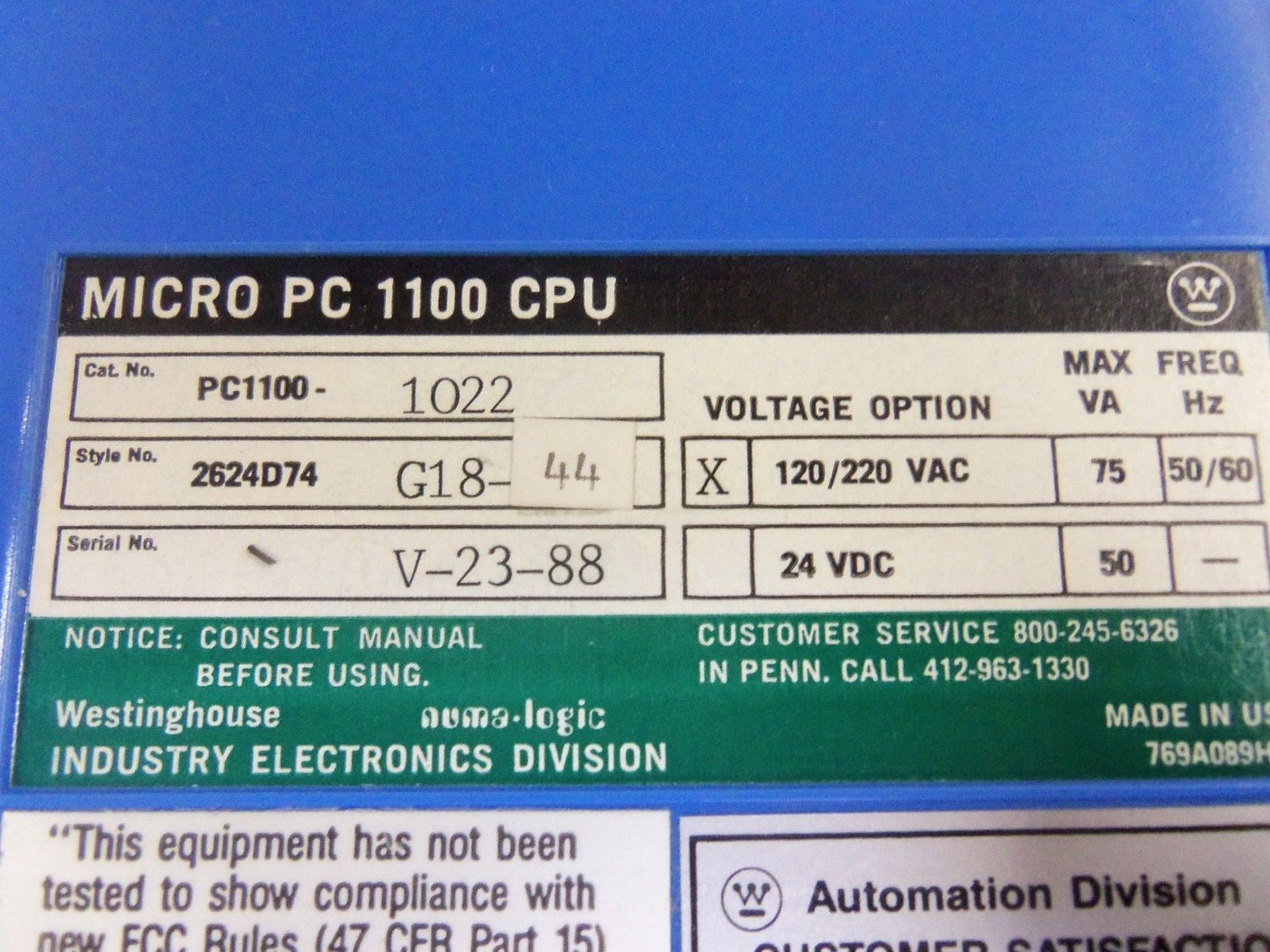 WESTINGHOUSE PC1100-1022 *NEW IN BOX*