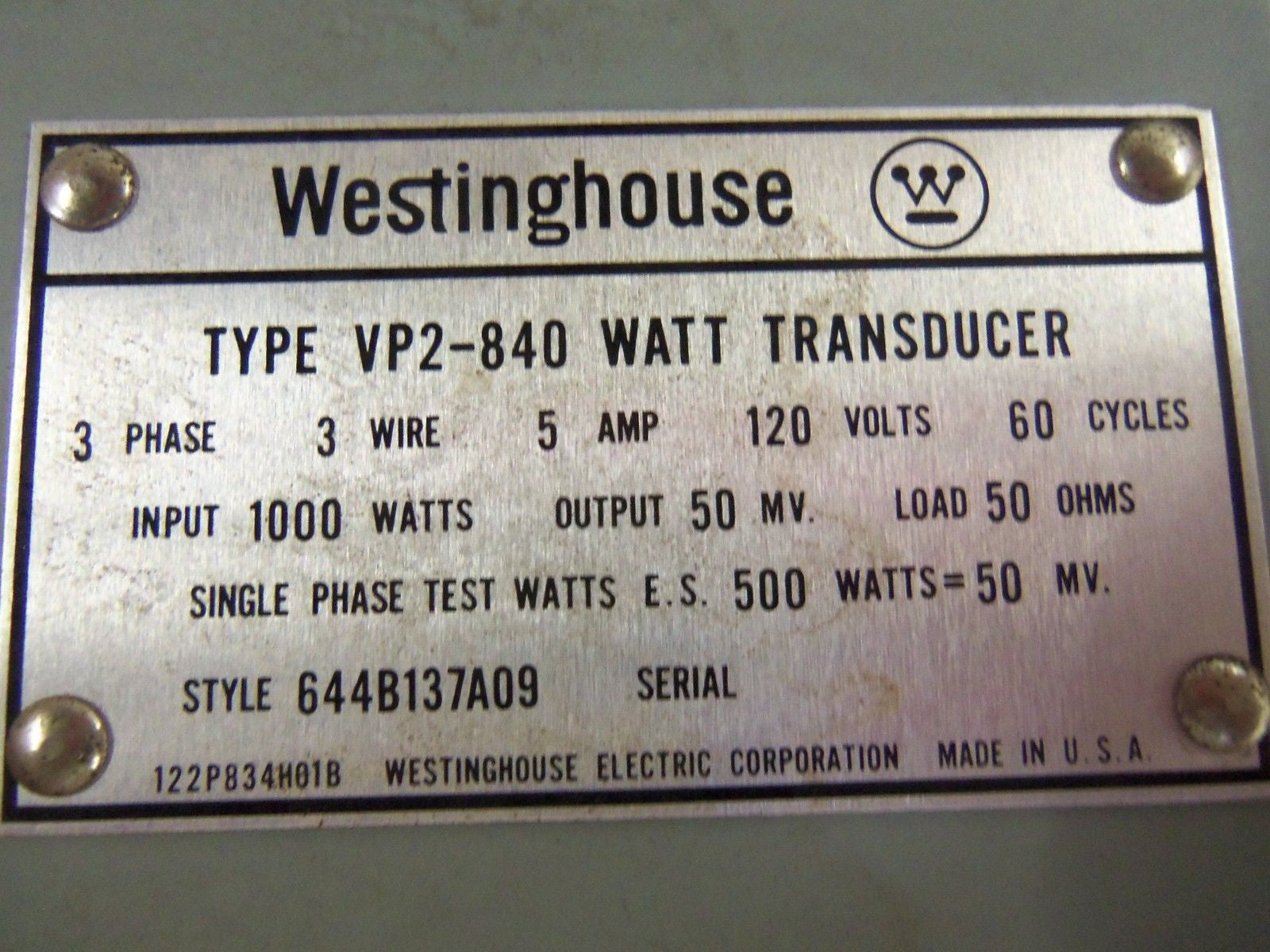 WESTINGHOUSE VP2-840 TRANSDUCER *USED*