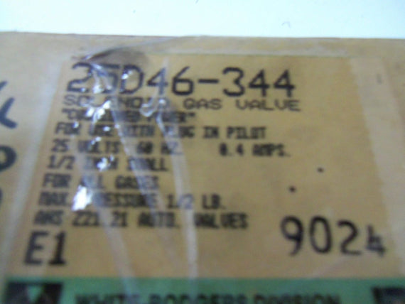 WHITE-RODGERS DIVISION SOLENOID GAS VALVE 25D46-344 *NEW IN BOX*