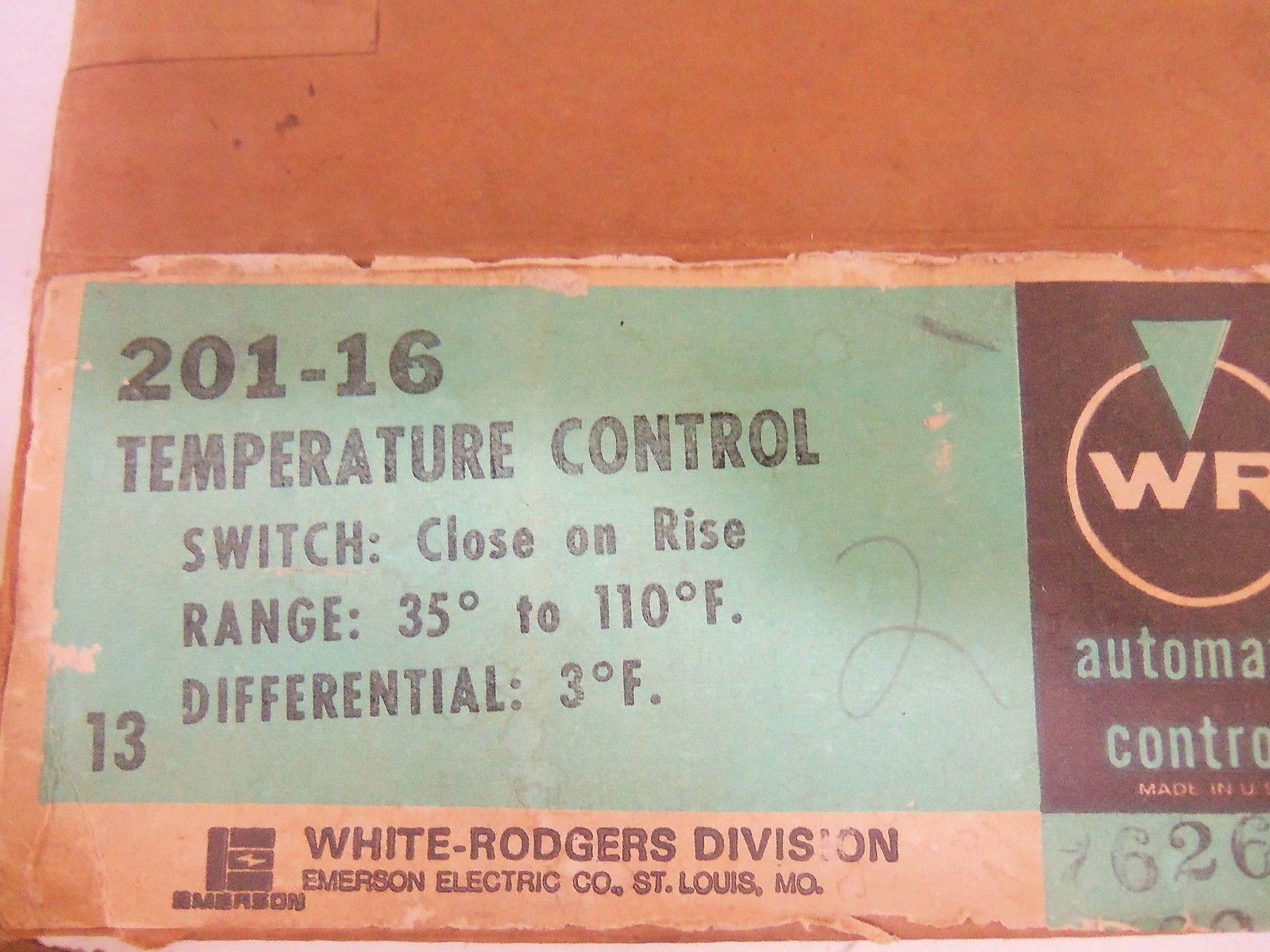 WHITE-RODGERS 201-16 *NEW IN BOX*