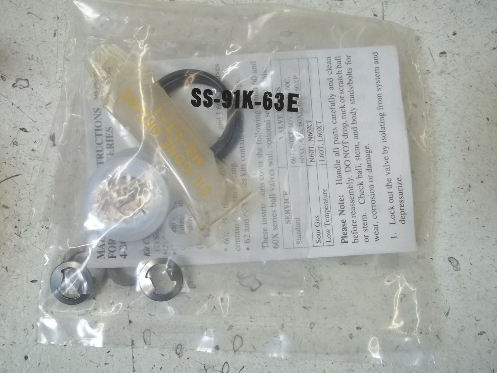 WHITEY SS-91K-63E *NEW IN A FACTORY BAG*