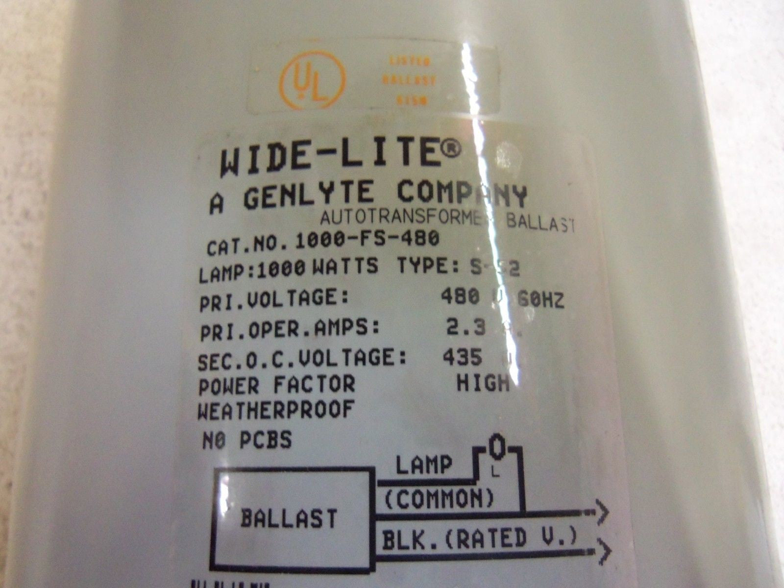 WIDE-LITE 1000-FS-480 AUTOTRANSFORMER BALLAST *NEW IN BOX*
