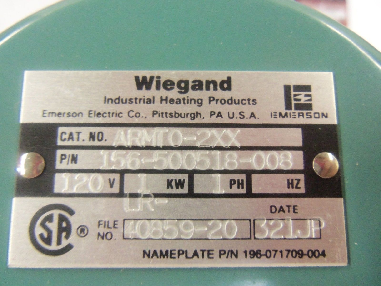 WIEGAND ARMT0-2XX HEATER ELEMENT *NEW NO BOX*
