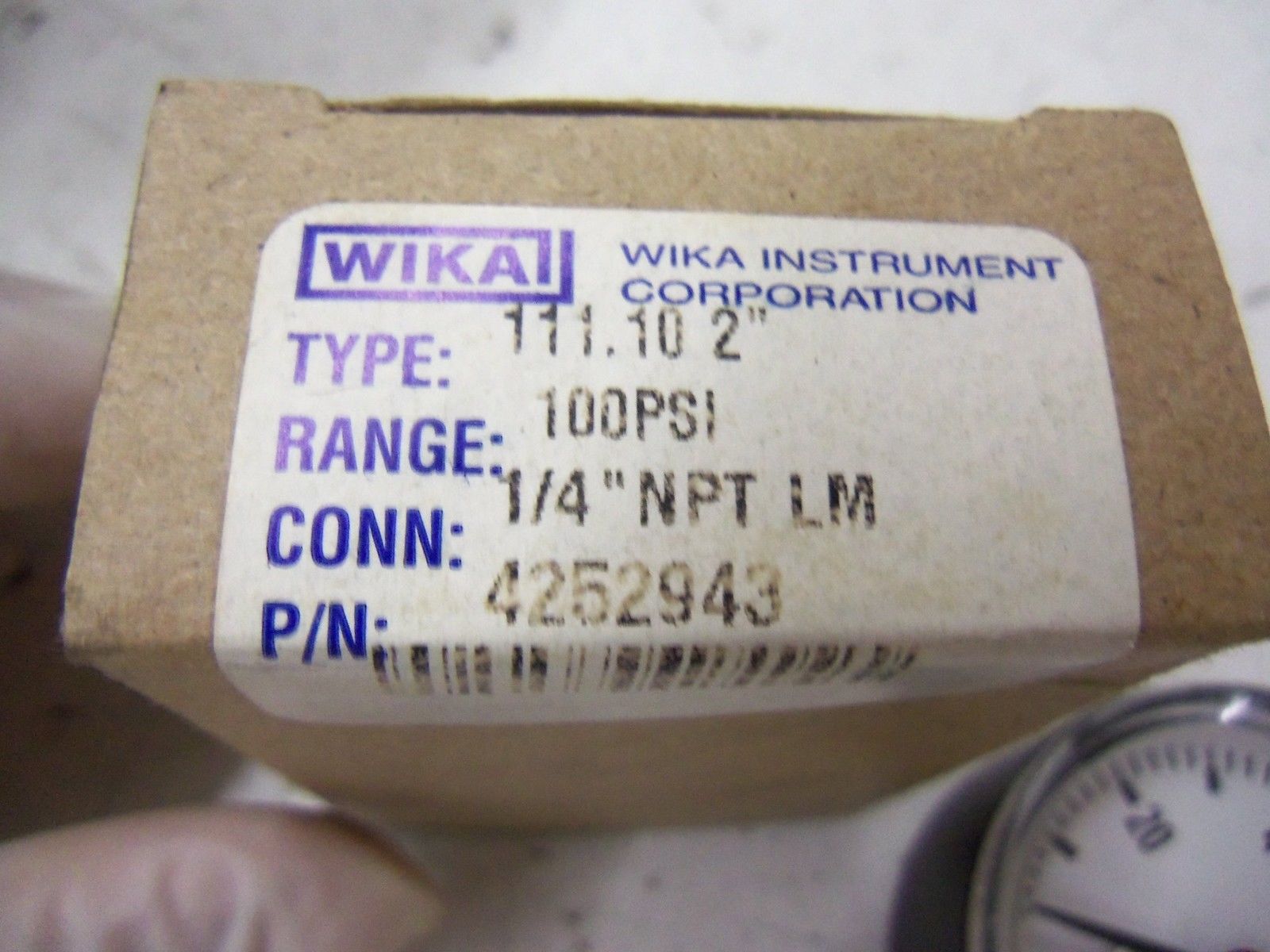 WIKA 4252943 111.10 2" PRESSURE GAUGE 100 PSI *NEW IN BOX*
