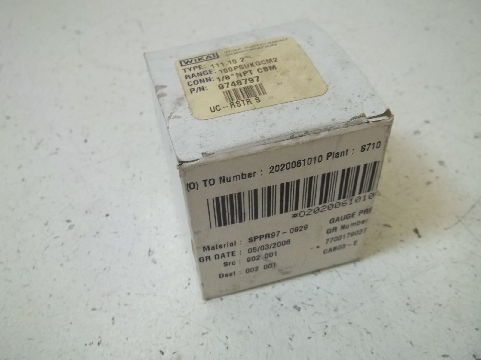 WIKA 9748797 111.10 2" PRESSURE GAUGE 0-100 PSI *NEW IN BOX*