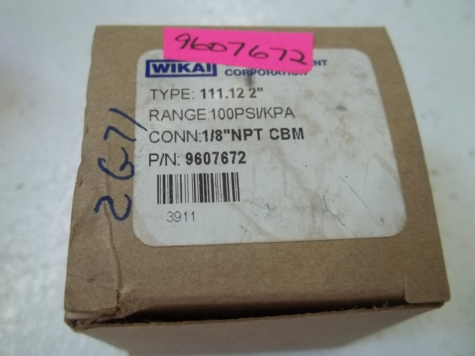 WIKA 9607672 111.12 2" PRESSURE GAUGE 0-100PSI/KPA *NEW IN BOX*