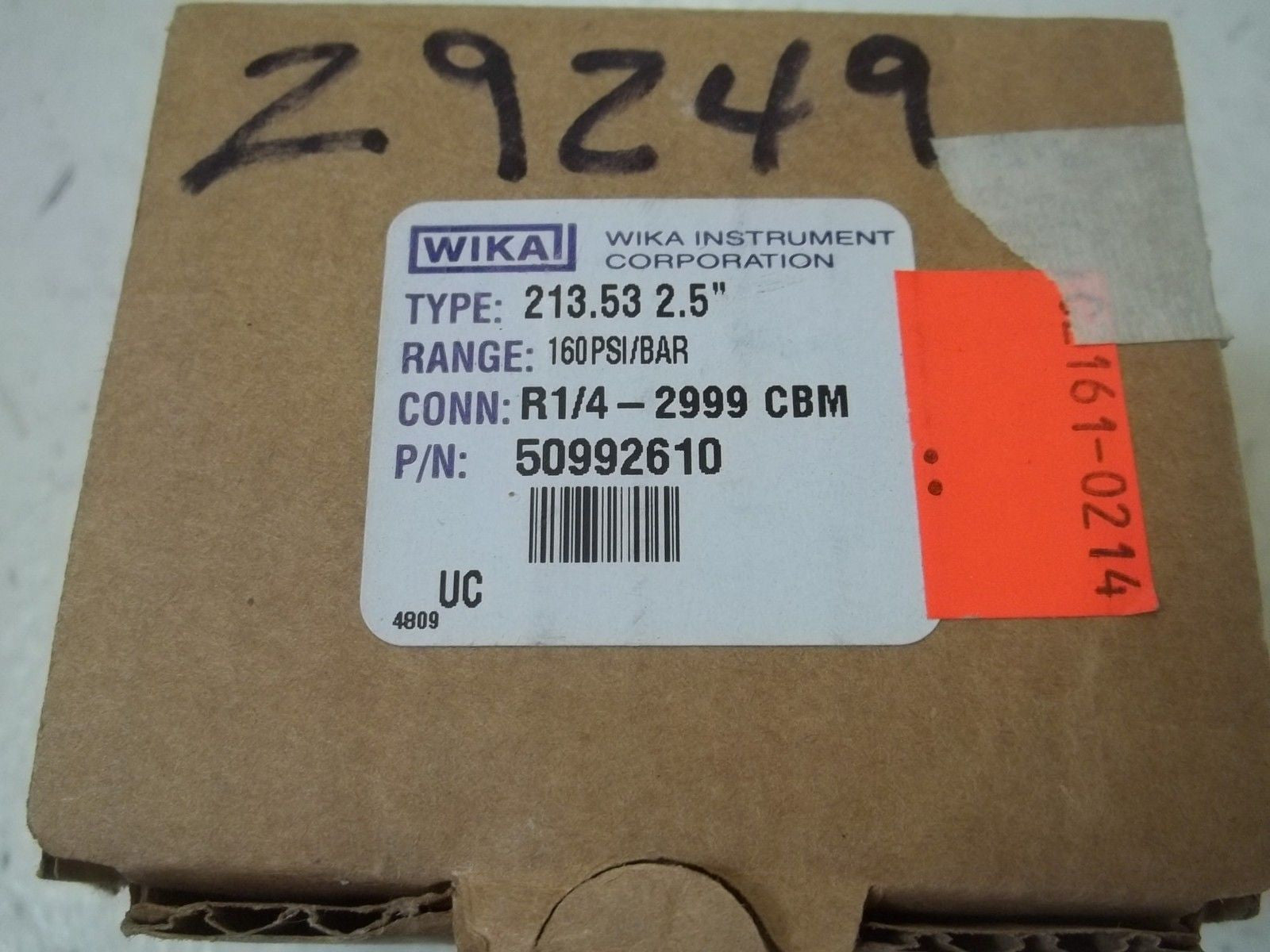 WIKA 50992610 GAUGE 160PSI*NEW IN BOX*