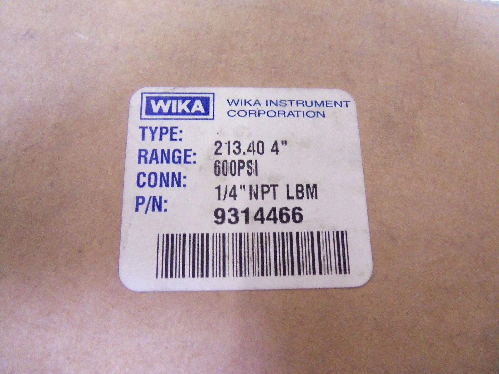 WIKA 9314466 600PSI *NEW IN BOX*