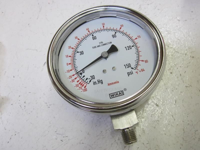 WIKA 9570832 GAUGE -30 IN. HG +150 PSI *NEW IN BOX*