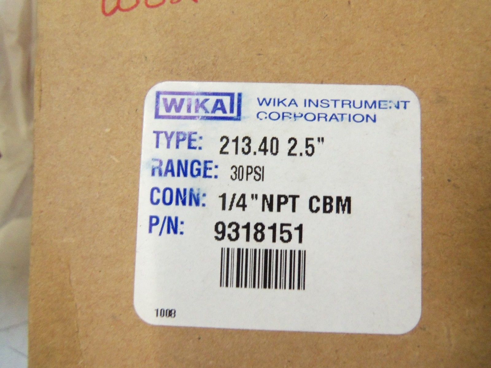 WIKA DIAL GAUGE 9318151 *NEW IN BOX*