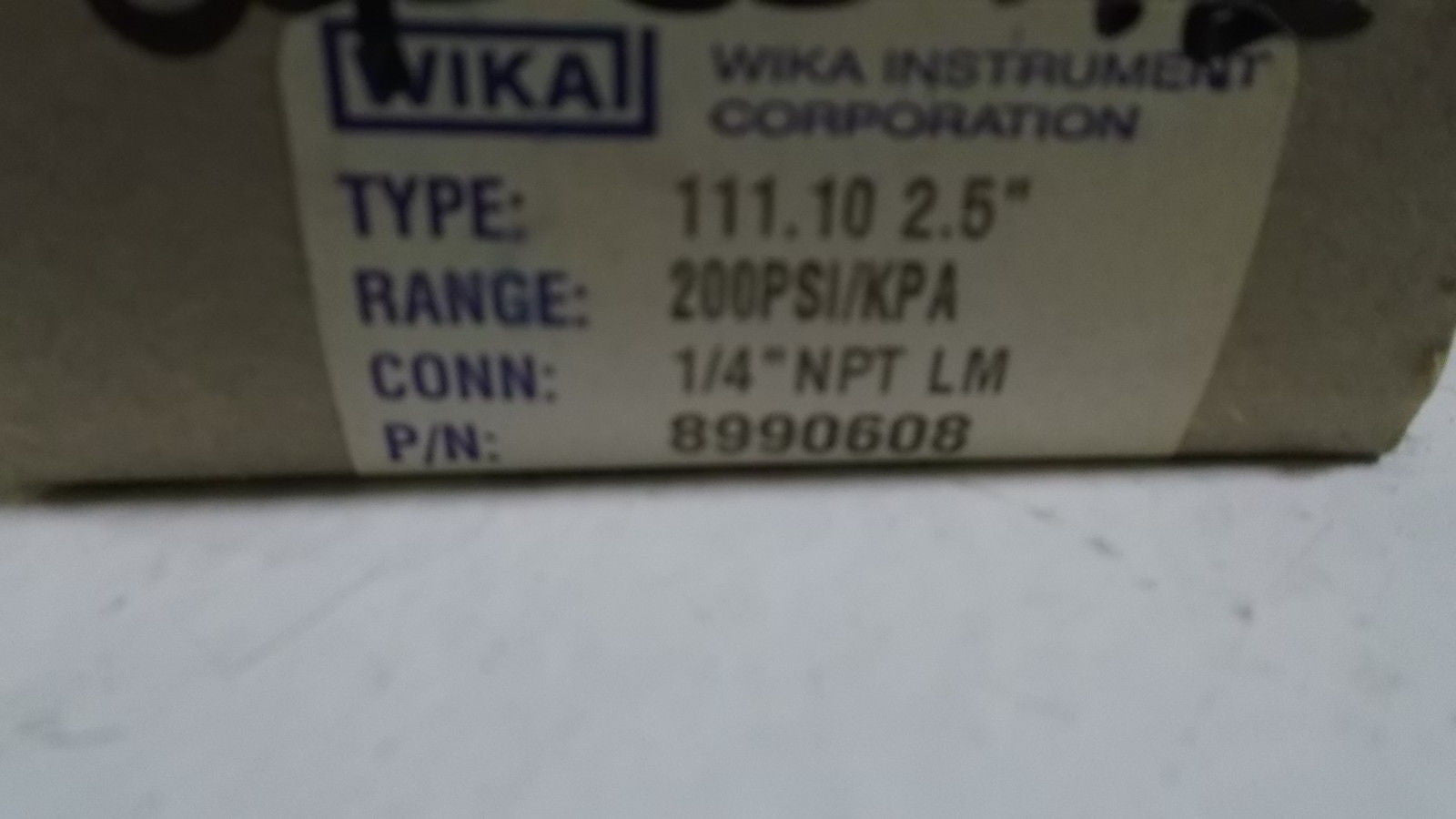 WIKA GAUGE 8990608 *NEW IN BOX*