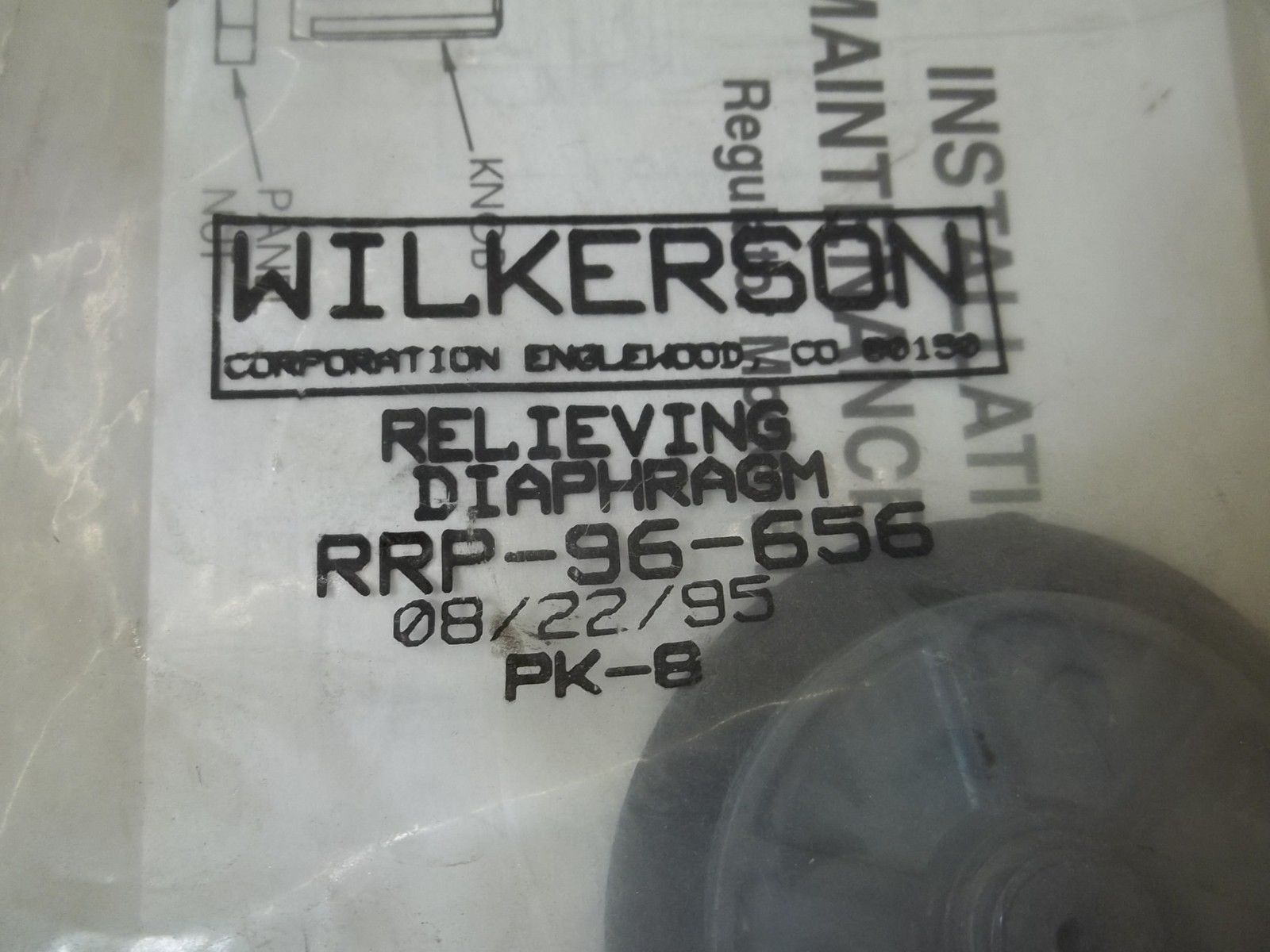 WILKERSON RRP-96-656 RELIEVING DIAPHRAGM * NEW IN A FACTORY BAG *