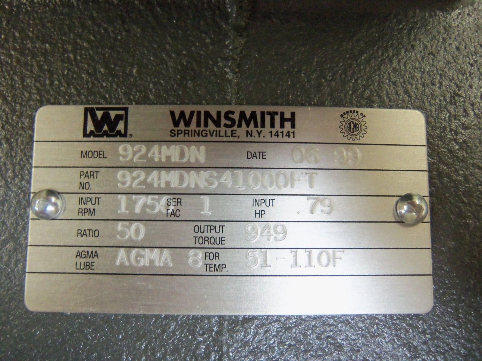 WINSMITH 924MDN REDUCER *USED*
