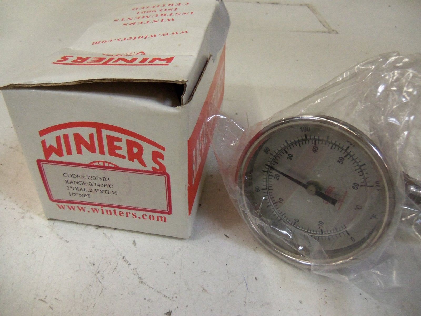 WINTERS 32025B3   BIMETAL THERMOMETER *NEW IN BOX*