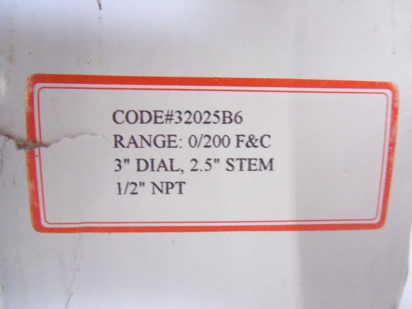 WINTERS 32025B6  BIMETAL THERMOMETER 3" DIAL 2.5" STEM *NEW IN BOX*