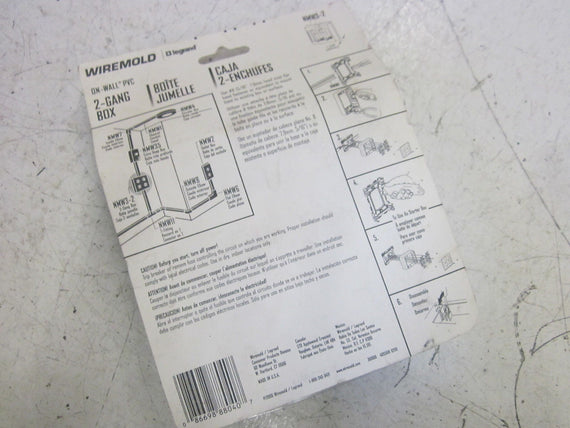 WIREMOLD NMW3-2 ON WALL PVC 2-GANG BOX (AS IS) *ORIGINAL PACKAGE*