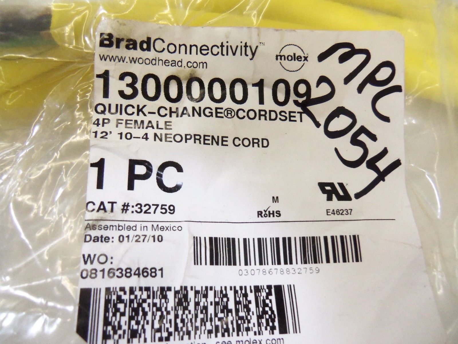 WOODHEAD 1300000109 *NEW IN BAG*