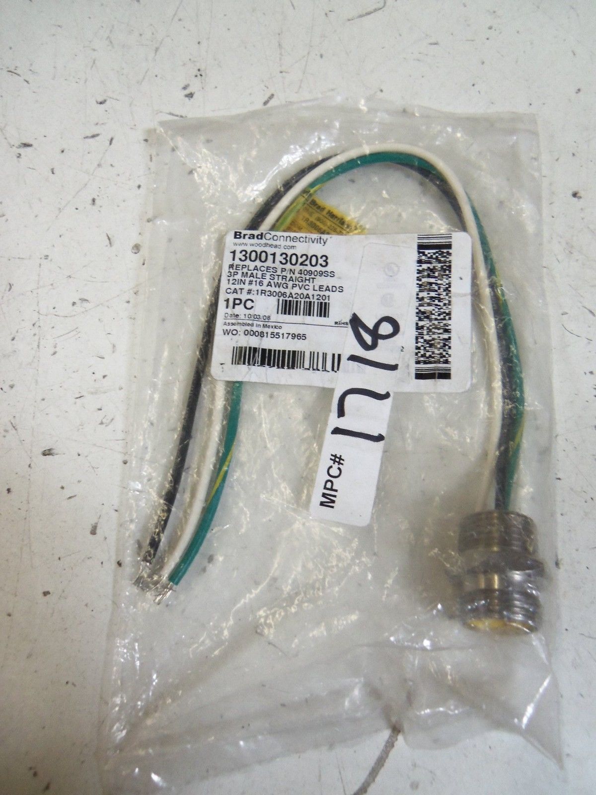 BRAD CONNECTIVITY MINI-CHANGE 1300130203 CONNECTOR *NEW IN FACTORY BAG*