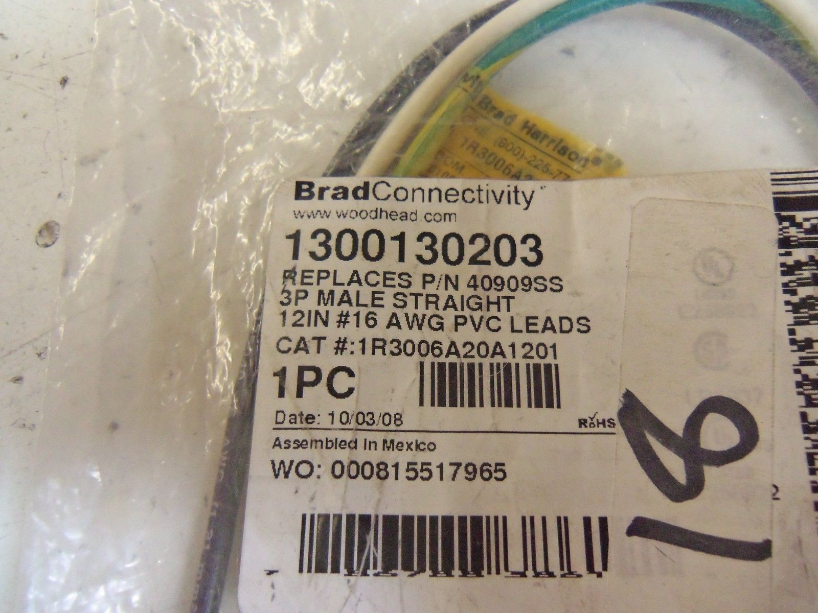 BRAD CONNECTIVITY MINI-CHANGE 1300130203 CONNECTOR *NEW IN FACTORY BAG*