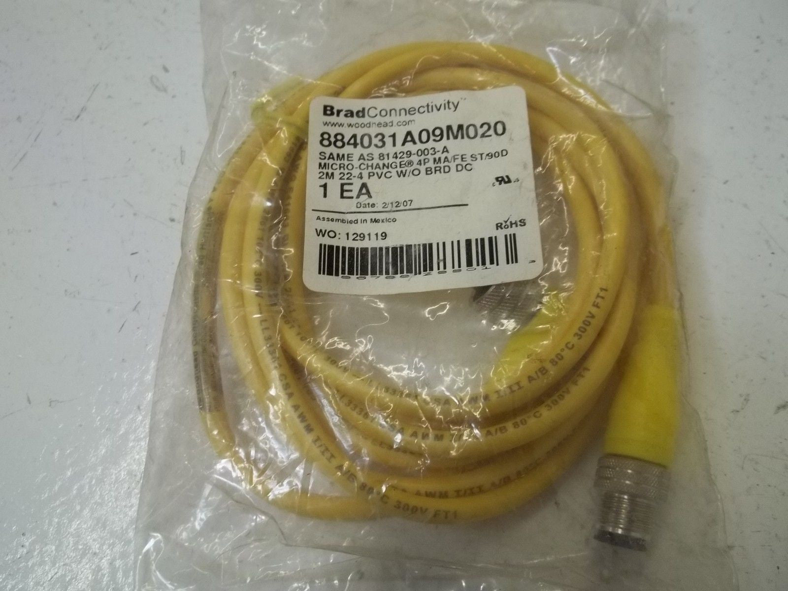 WOODHEAD 884031A09M020 *NEW IN A FACTORY BAG*