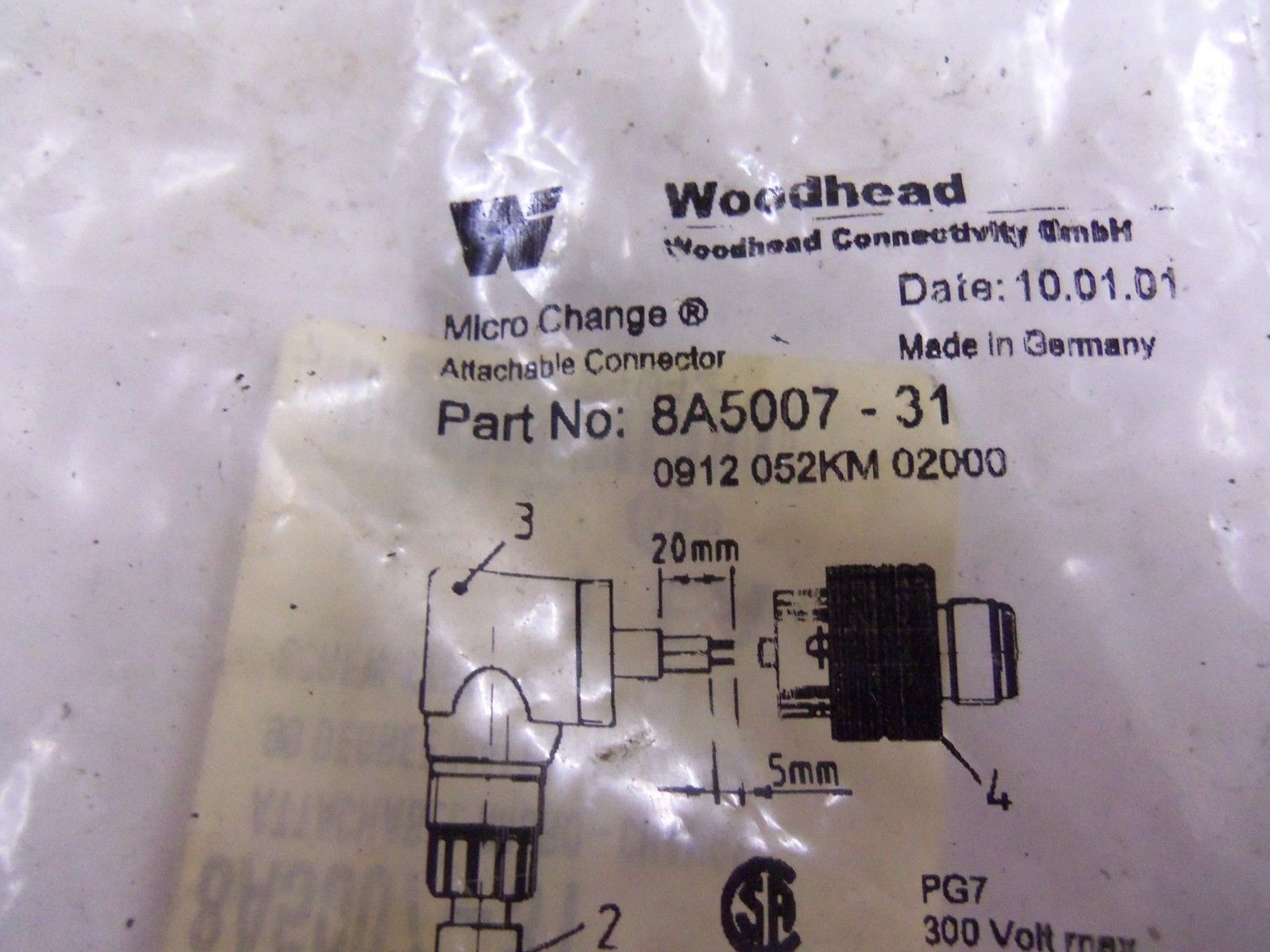 WOODHEAD 8A5007-31 *NEW IN FACTORY BAG*
