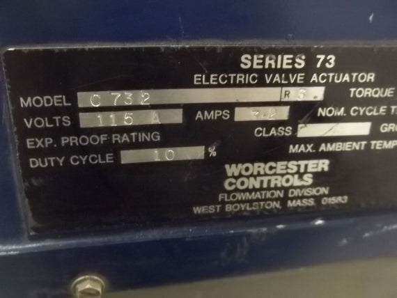 WORCESTER CONTROLS C732R3 SERIES 73 ELECTRIC VALVE ACTUATOR *USED*