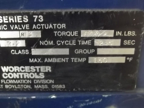 WORCESTER CONTROLS C732R3 SERIES 73 ELECTRIC VALVE ACTUATOR *USED*