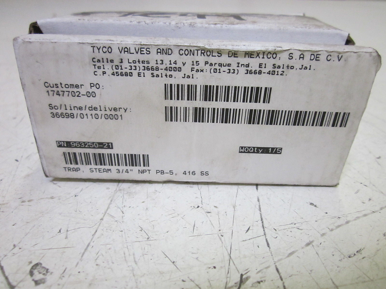 YARWAY PB-5 STEAM TRAP 96250-21  3/4" 300PSI  *NEW IN BOX*