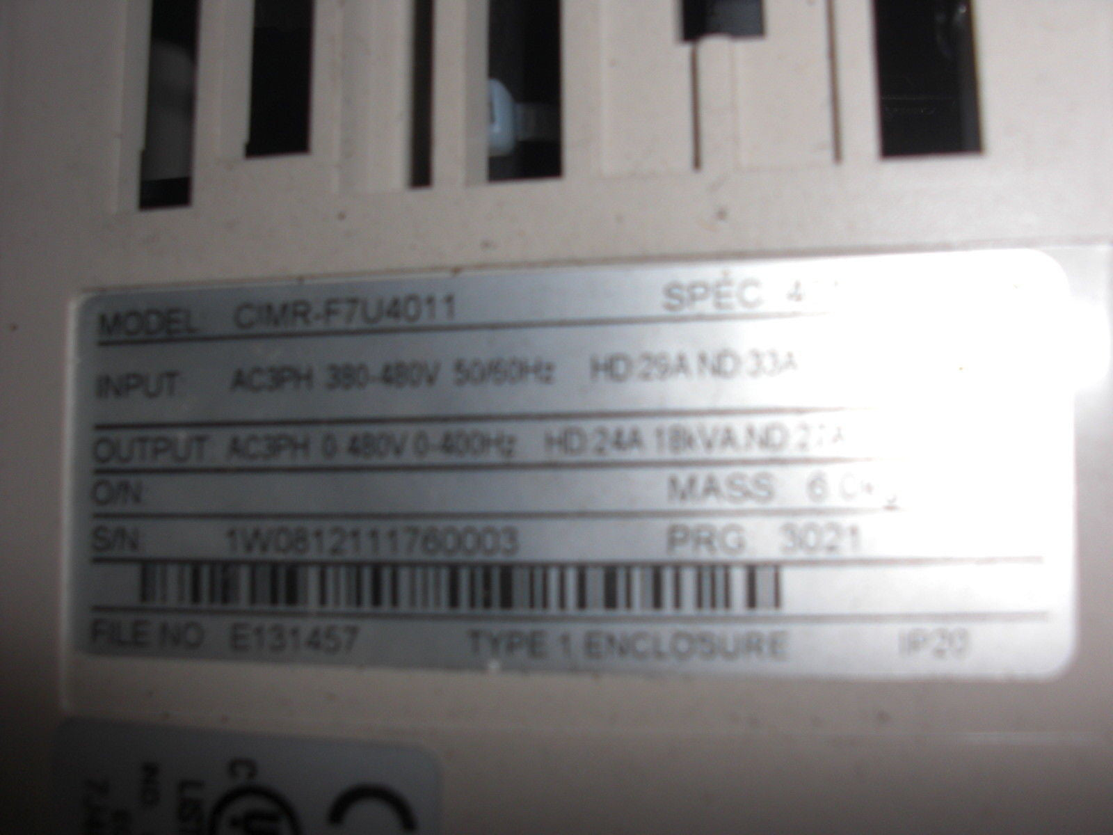 YASKAWA CIMR-F7U4011 *USED*