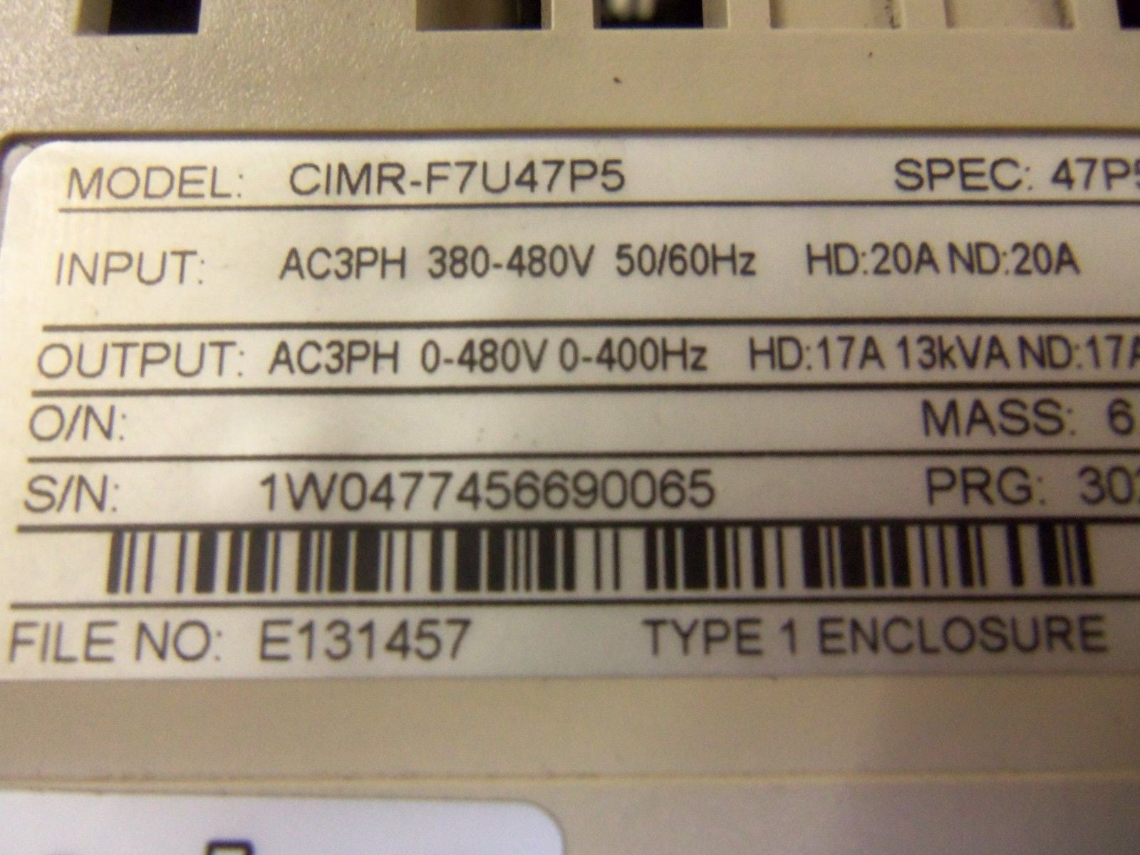 YASKAWA CIMR-F7U47P5 *NEW IN BOX*