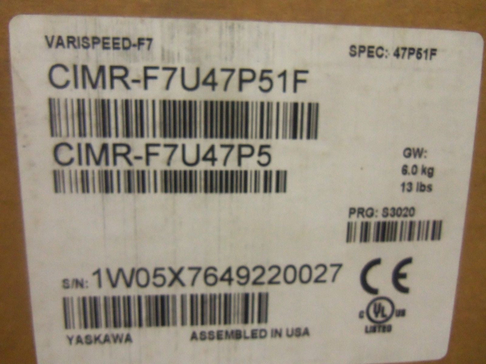 YASKAWA CIMR-F7U47P5 *NEW IN BOX*