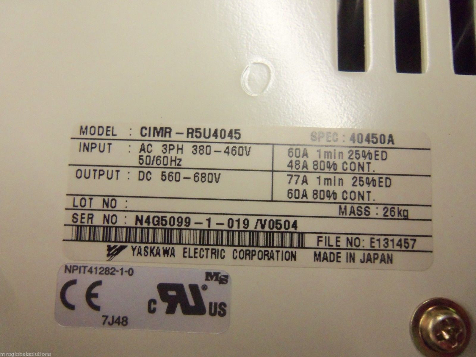 YASKAWA VARISPEED 656RC5 CIMR-R5U4045  25 HP INVERTER *NEW IN BOX*
