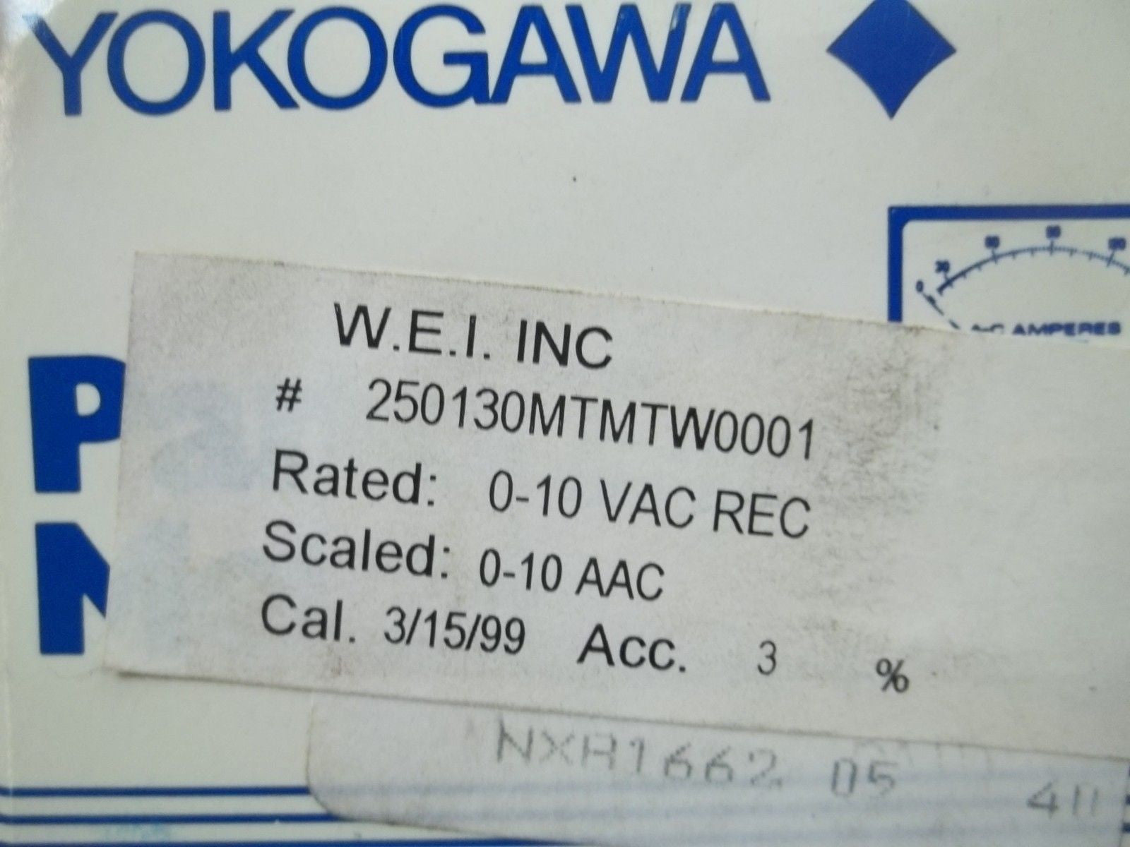 YOKOGAWA 250130MTMTW0001 PANEL METER 0-10 *NEW IN BOX*