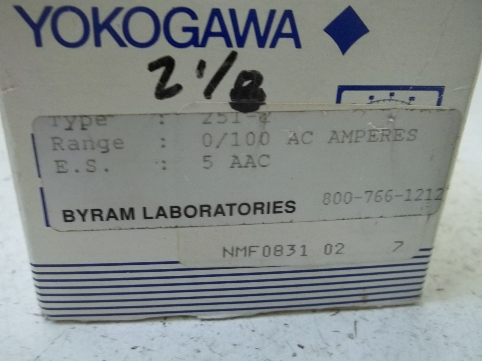 YOKOGAWA 251-2 PANEL METER 0-100 *NEW IN BOX*