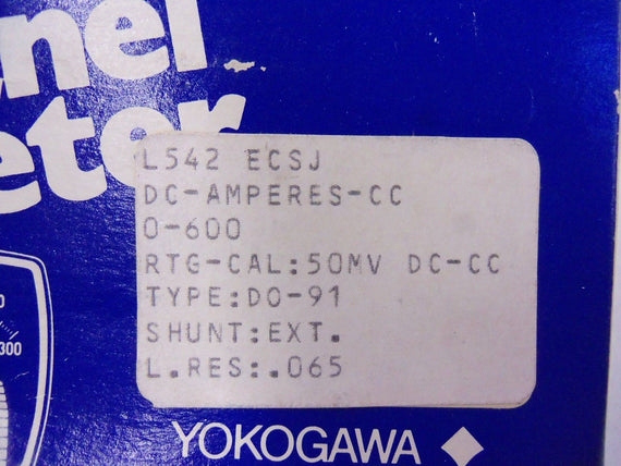 YOKOGAWA PANEL METER D0-91 0-600 *NEW IN BOX*